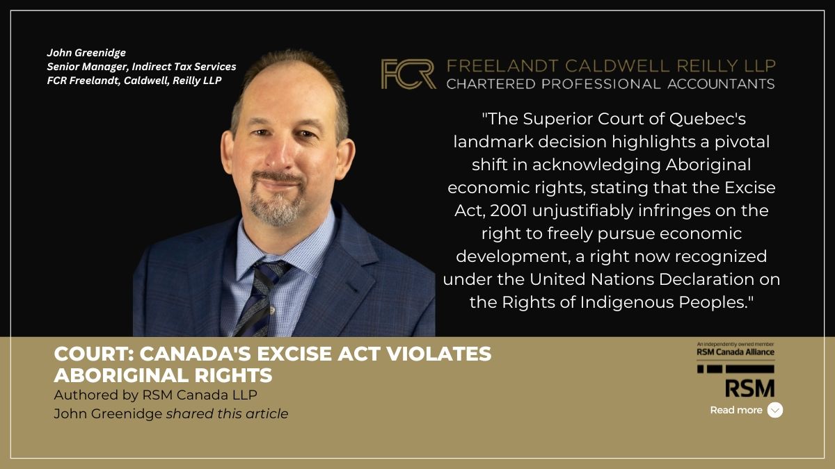 Court: Canada’s Excise Act violates Aboriginal rights