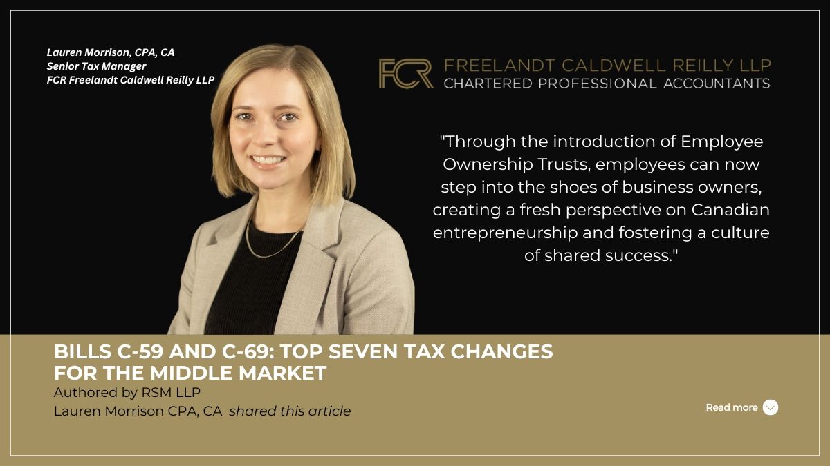 Bills C-59 and C-69: Top seven tax changes for the middle market