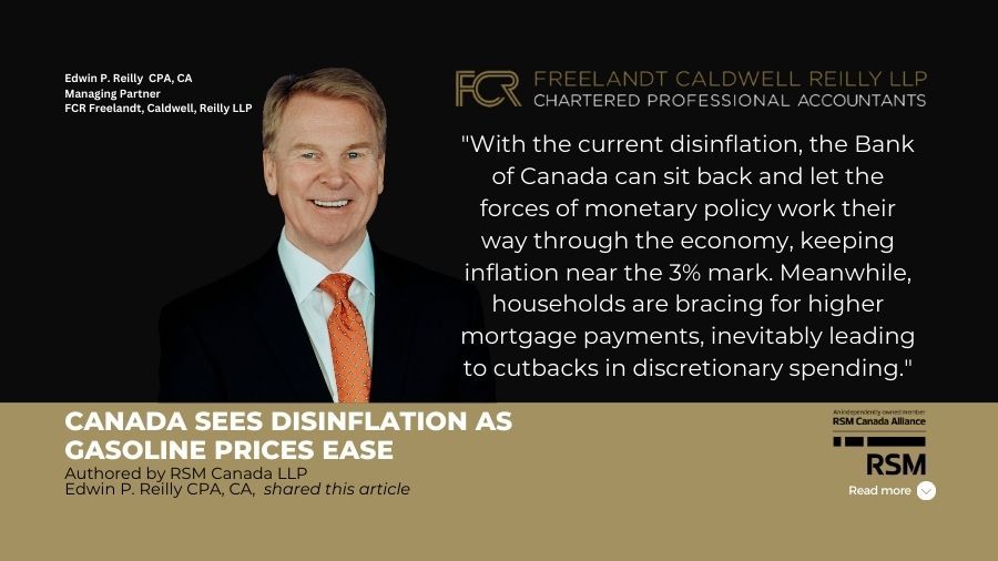 Canada sees disinflation as gasoline prices ease