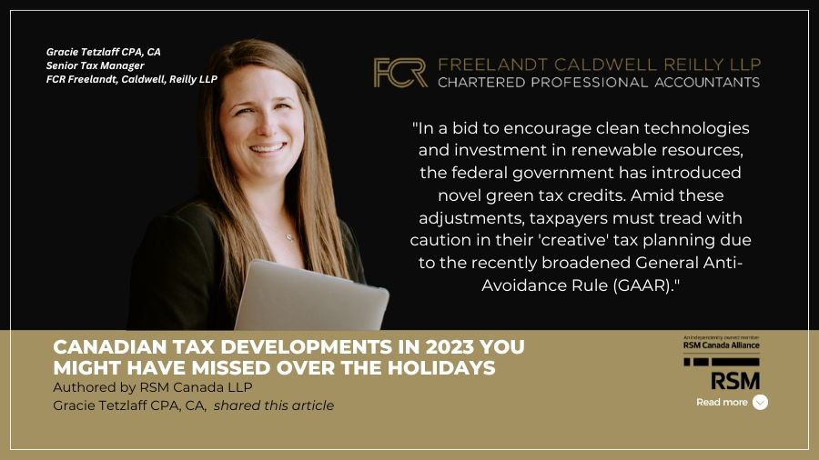Canadian tax developments in 2023 you might have missed over the holidays